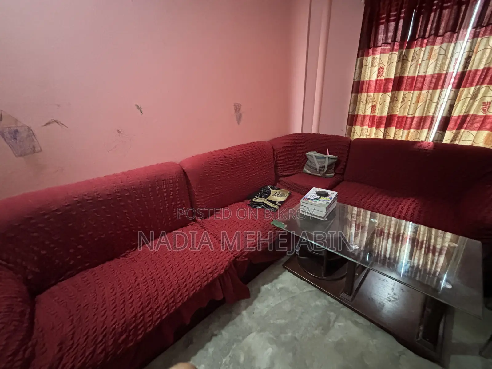 ৬ সিটের কর্নার সোফা কভারসহ