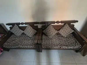 2 Sets of Malaysian Wood Board Sofas