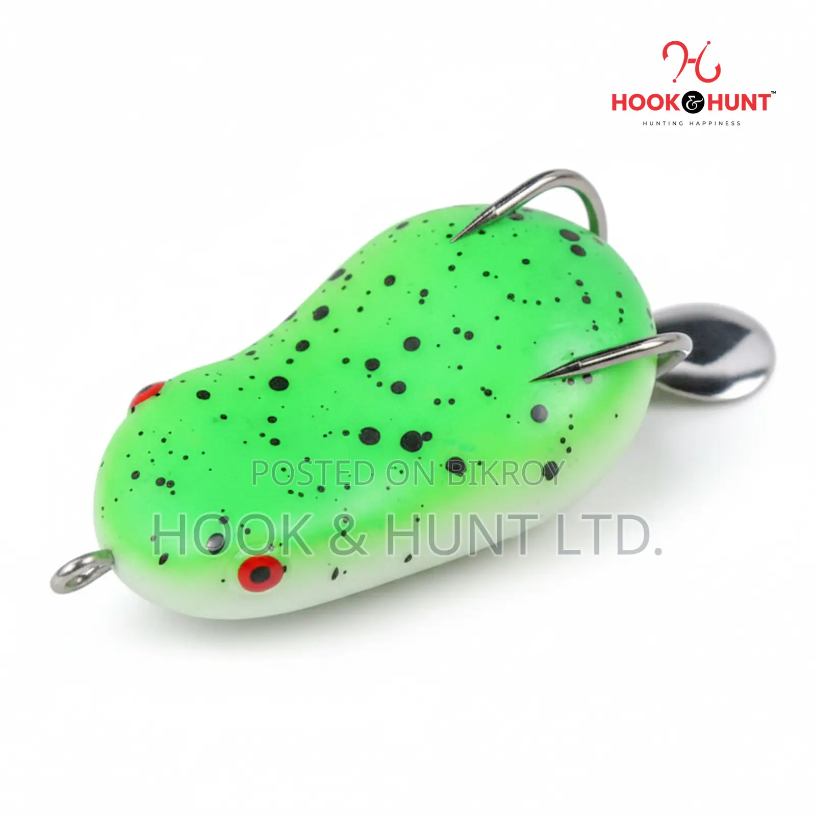 01 Pcs Frog Spinner Lure 8Gram | Glow Soft Bait Hook & Hunt