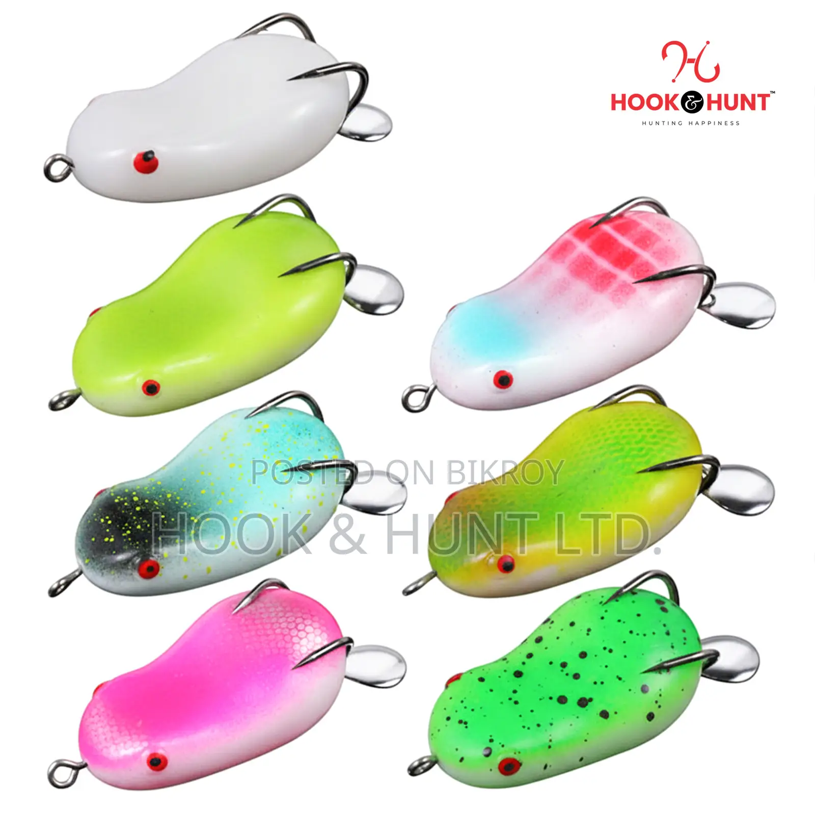 01 Pcs Frog Spinner Lure 8Gram | Glow Soft Bait Hook & Hunt