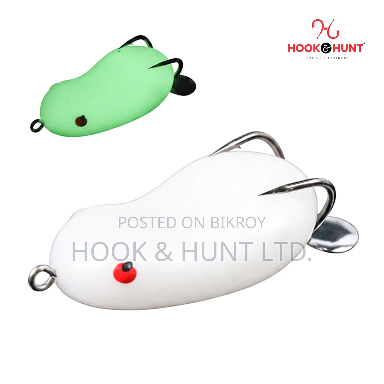 01 Pcs Frog Spinner Lure 8Gram | Glow Soft Bait Hook & Hunt