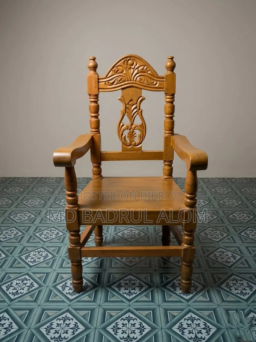 Beautifully Carved Sturdy Wooden Comfortable Chair