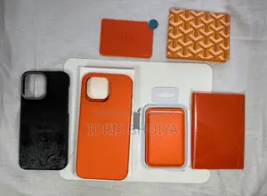 iPhone 15 Pro Max Leather Case Orange Edition Bundle