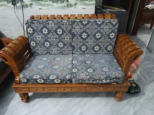 5-Seater Teak Wood Sofa with Lacquer Polish