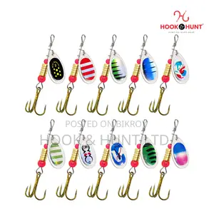 10 Pcs Spinning Spoon Lure 6cm 3g | Metal Hook & Hunt