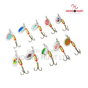 10 Pcs Spinning Spoon Lure 6cm 3g | Metal Hook & Hunt