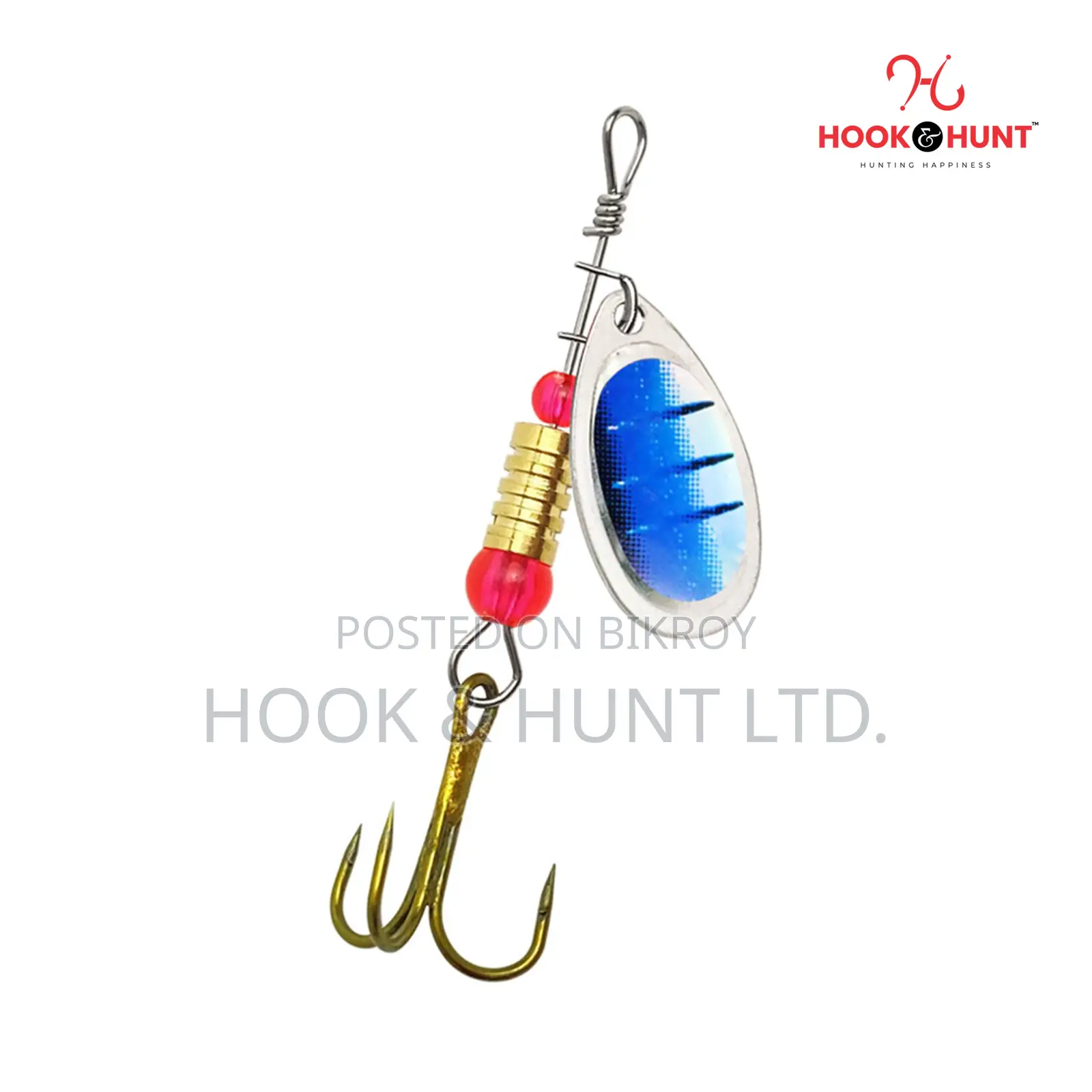 10 Pcs Spinning Spoon Lure 6cm 3g | Metal Hook & Hunt