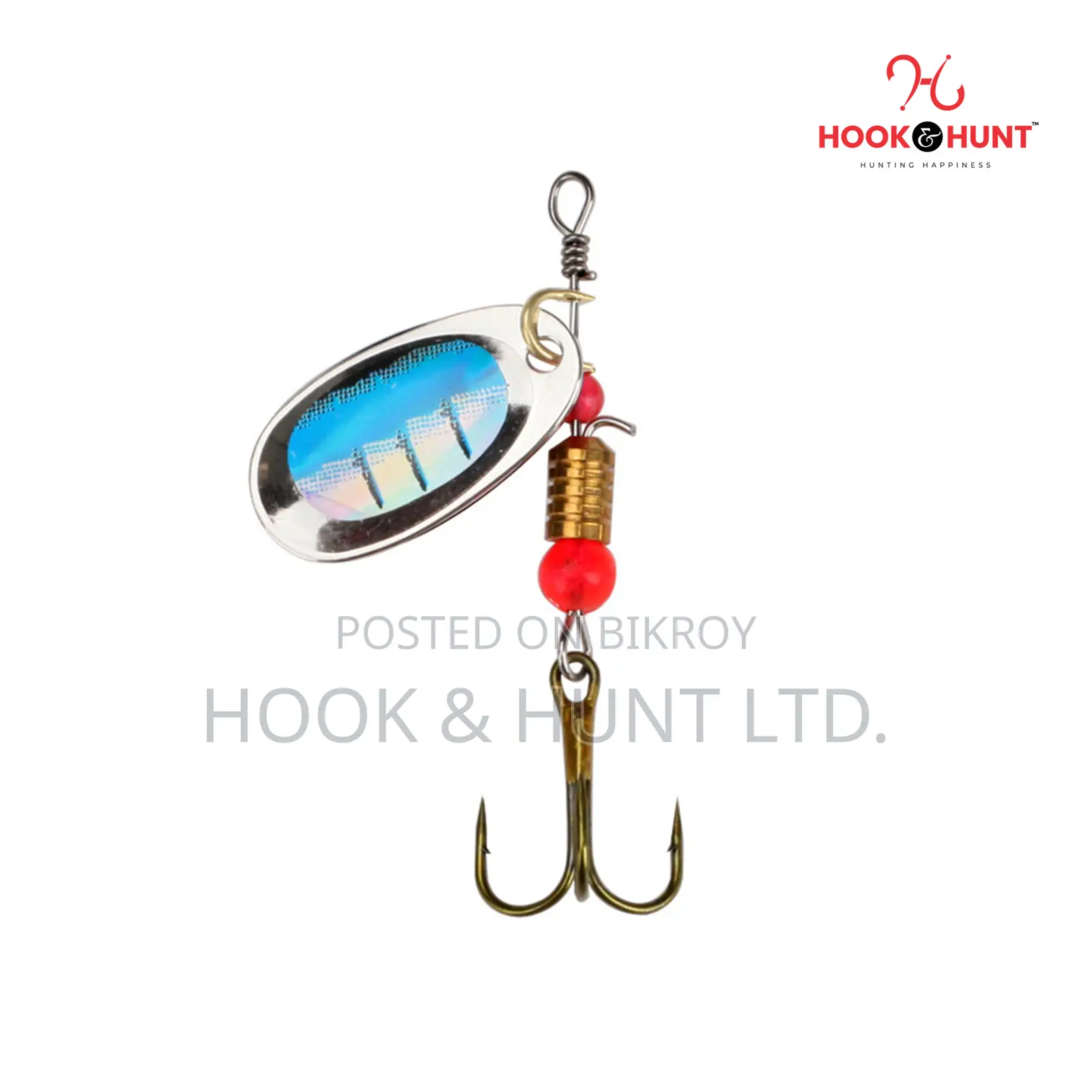 10 Pcs Spinning Spoon Lure 6cm 3g | Metal Hook & Hunt