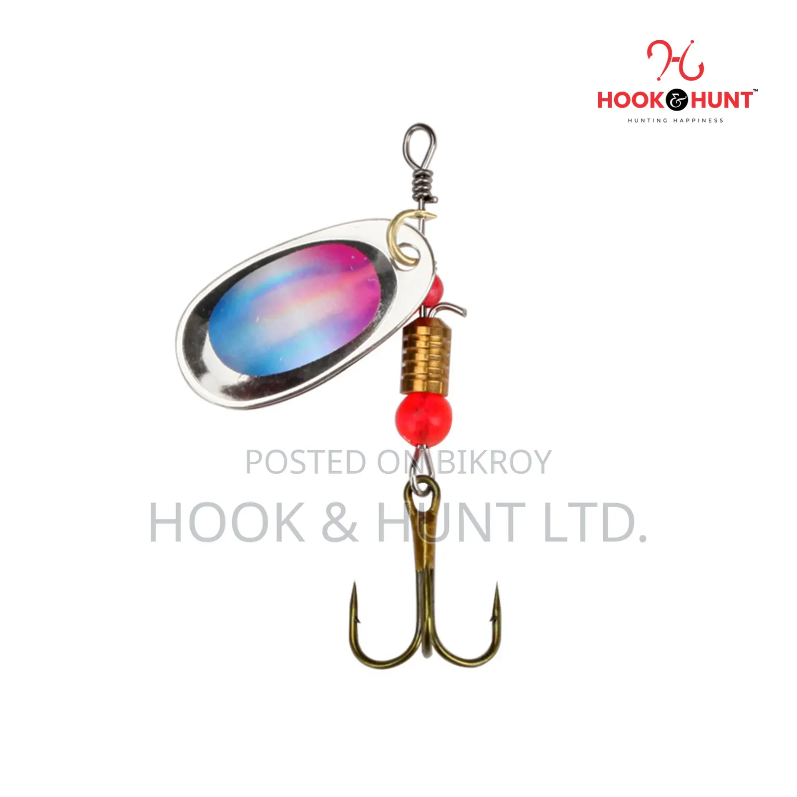 10 Pcs Spinning Spoon Lure 6cm 3g | Metal Hook & Hunt