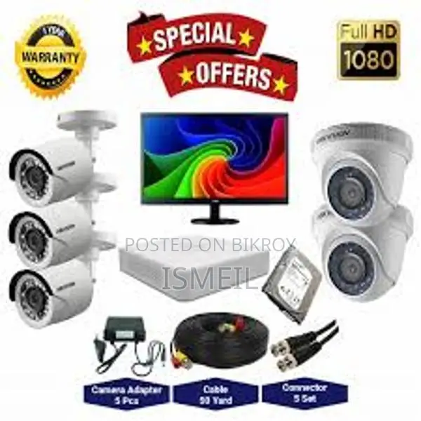 Four camera full setup glossy colorful picture, with night vision