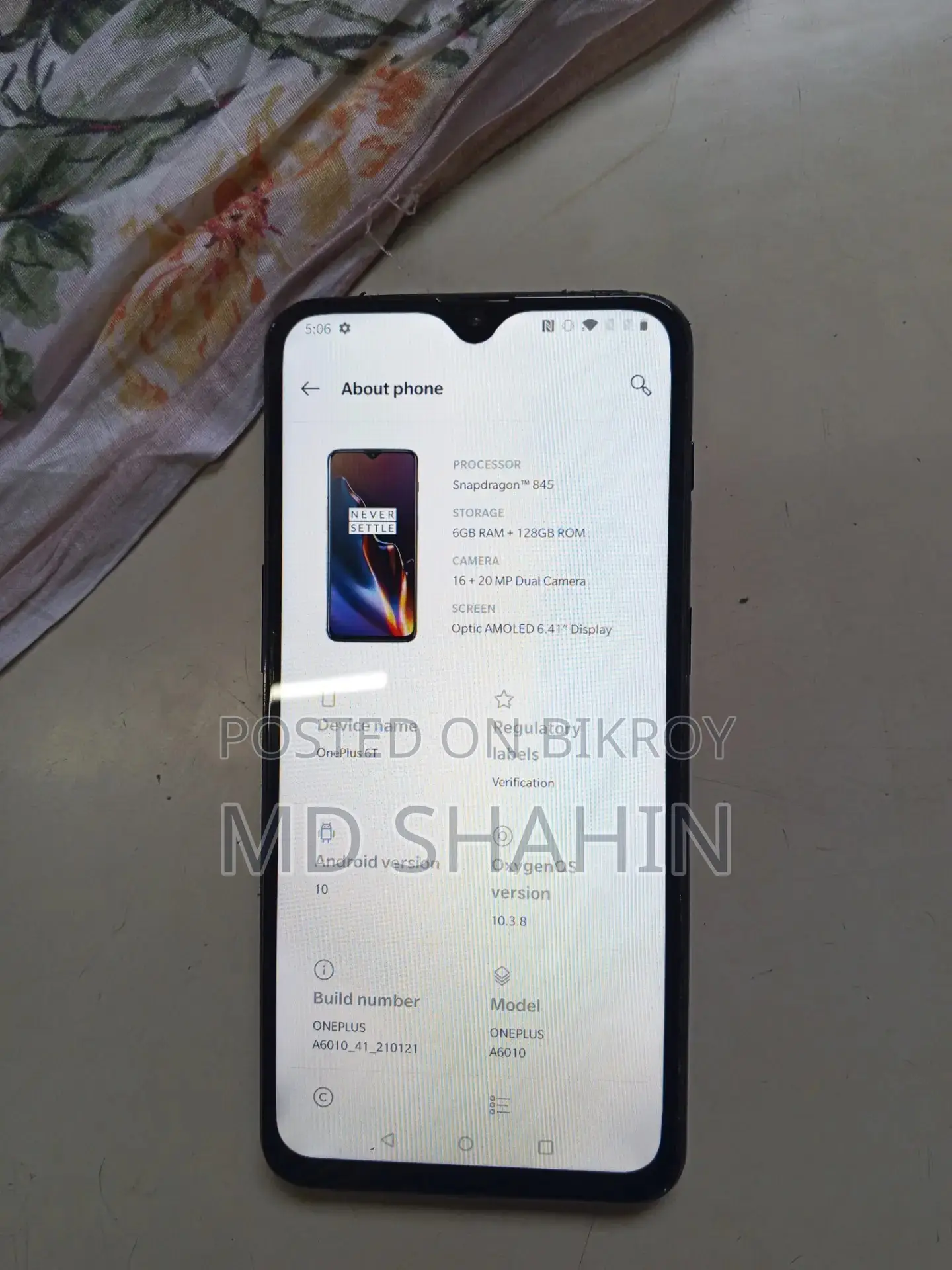 OnePlus 6T 6 ram 128 rom (Used)