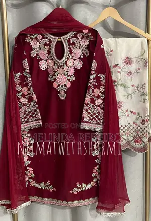Pakistani Inspired Stitched 3 Piece Kameez Set