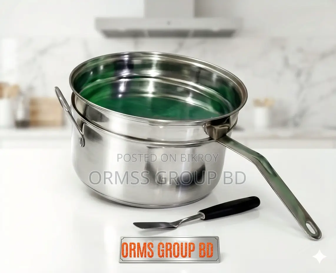 3-in-1 Premium Stainless Steel Double Cooking Pot & Lid with Frying Pan