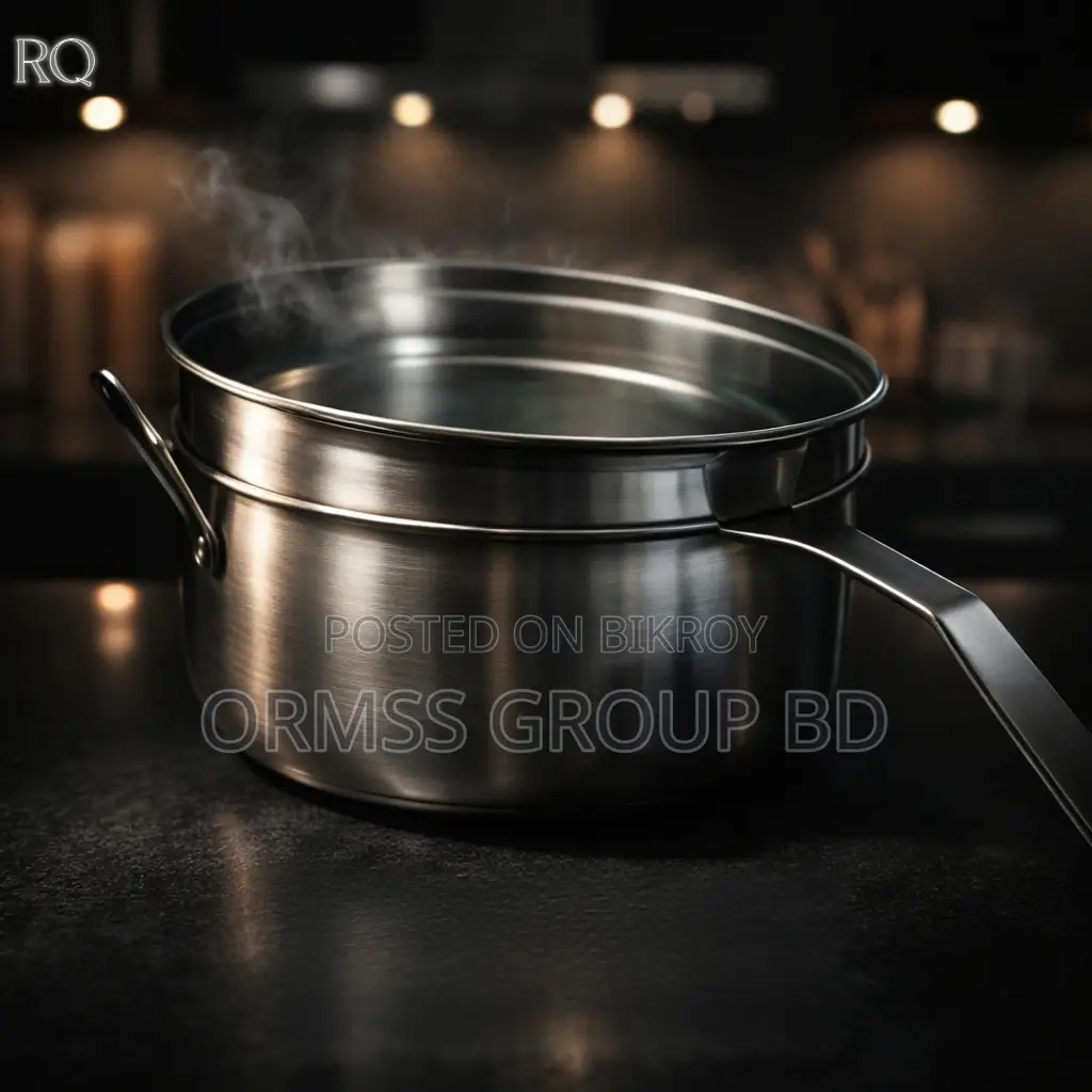 3-in-1 Premium Stainless Steel Double Cooking Pot & Lid with Frying Pan