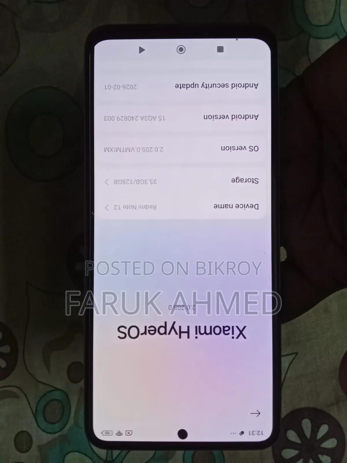 Xiaomi Redmi Note 12 8+4GB 128GB 4G (Used)