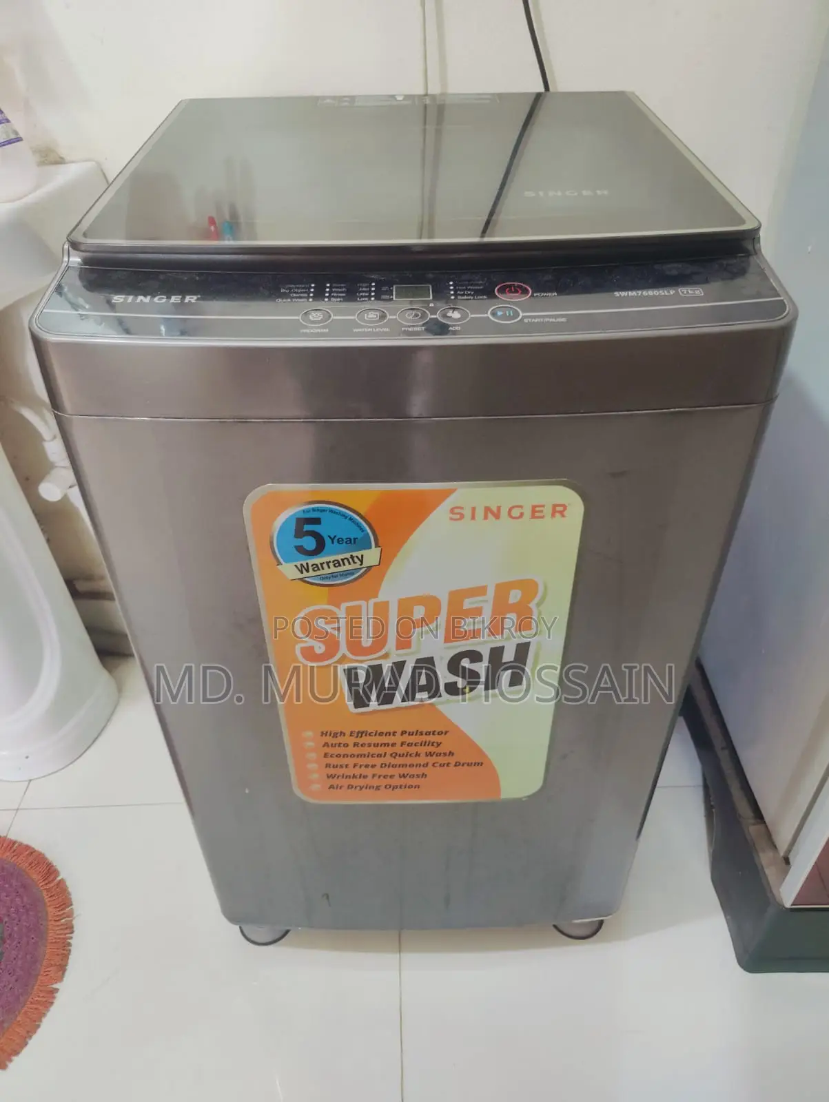 Singer Top Loading Washing Machine | 7.0 Kg