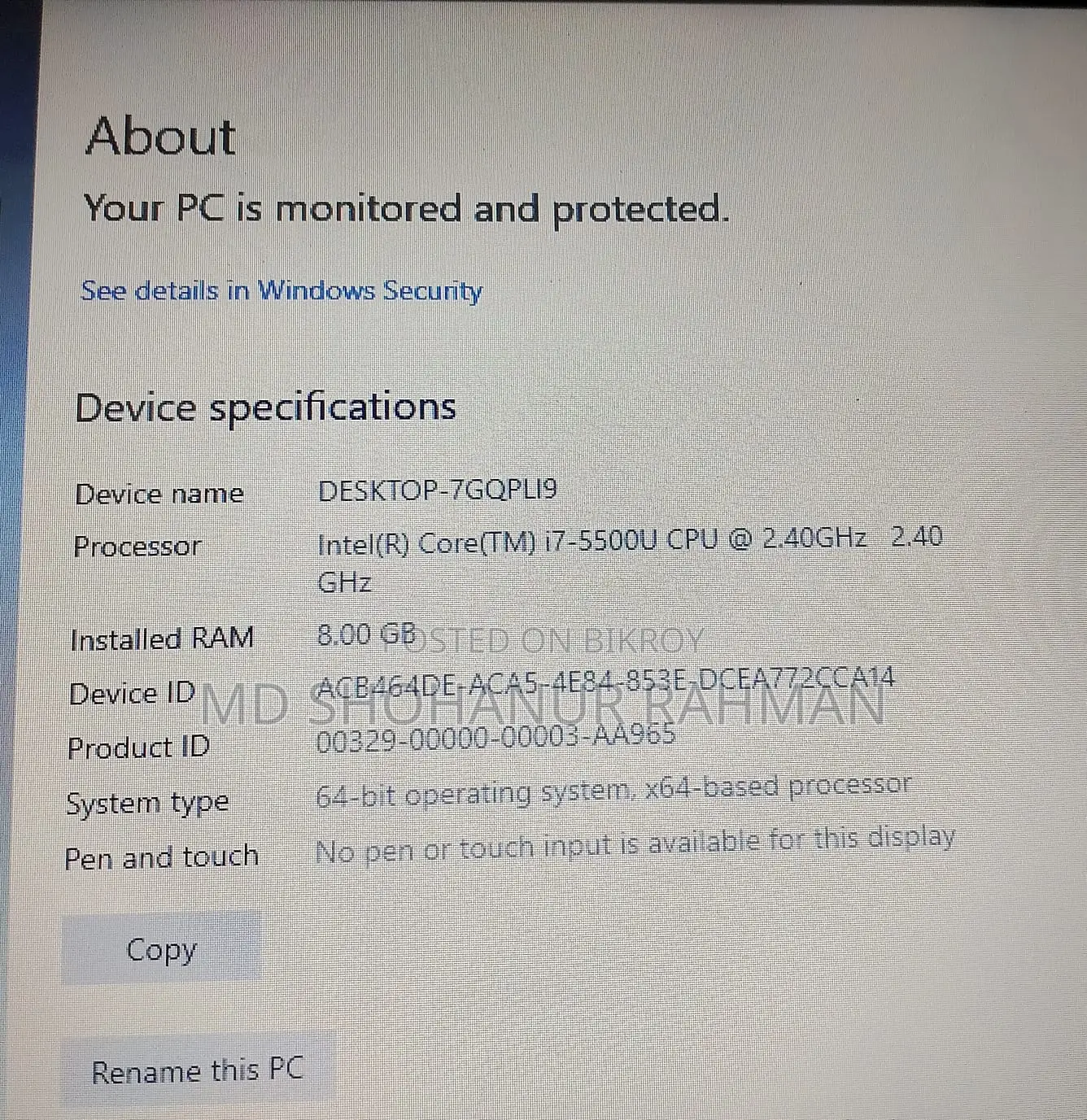 Hp Core I7 5500u Laptop