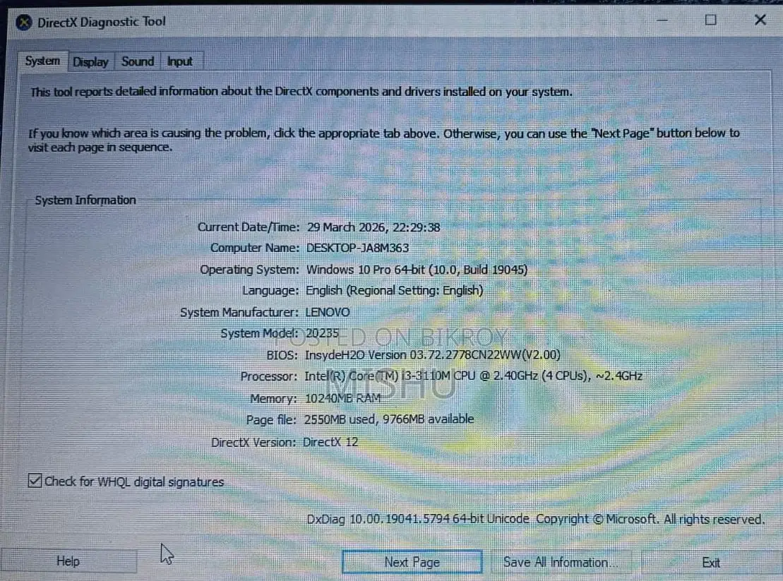 Lenovo IdeaPad G400 Intel HD Graphics Core i3 laptop PC.