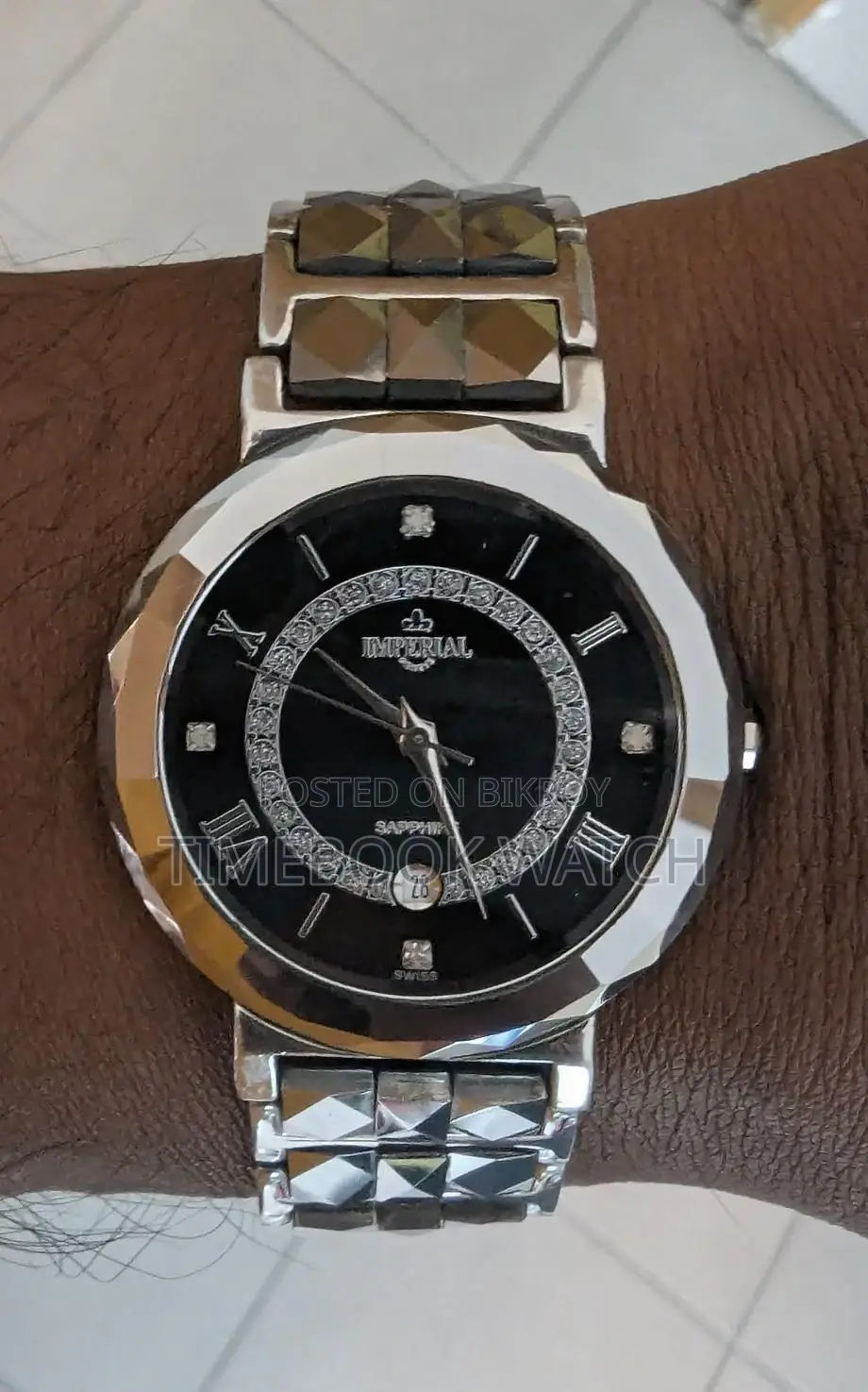 IMPERIAL Watch Beautiful Black Stone Dial