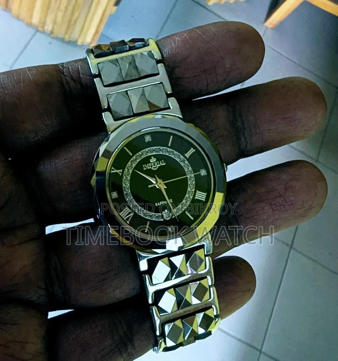 IMPERIAL Watch Beautiful Black Stone Dial