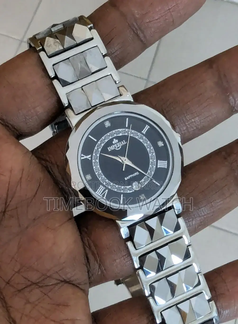 IMPERIAL Watch Beautiful Black Stone Dial