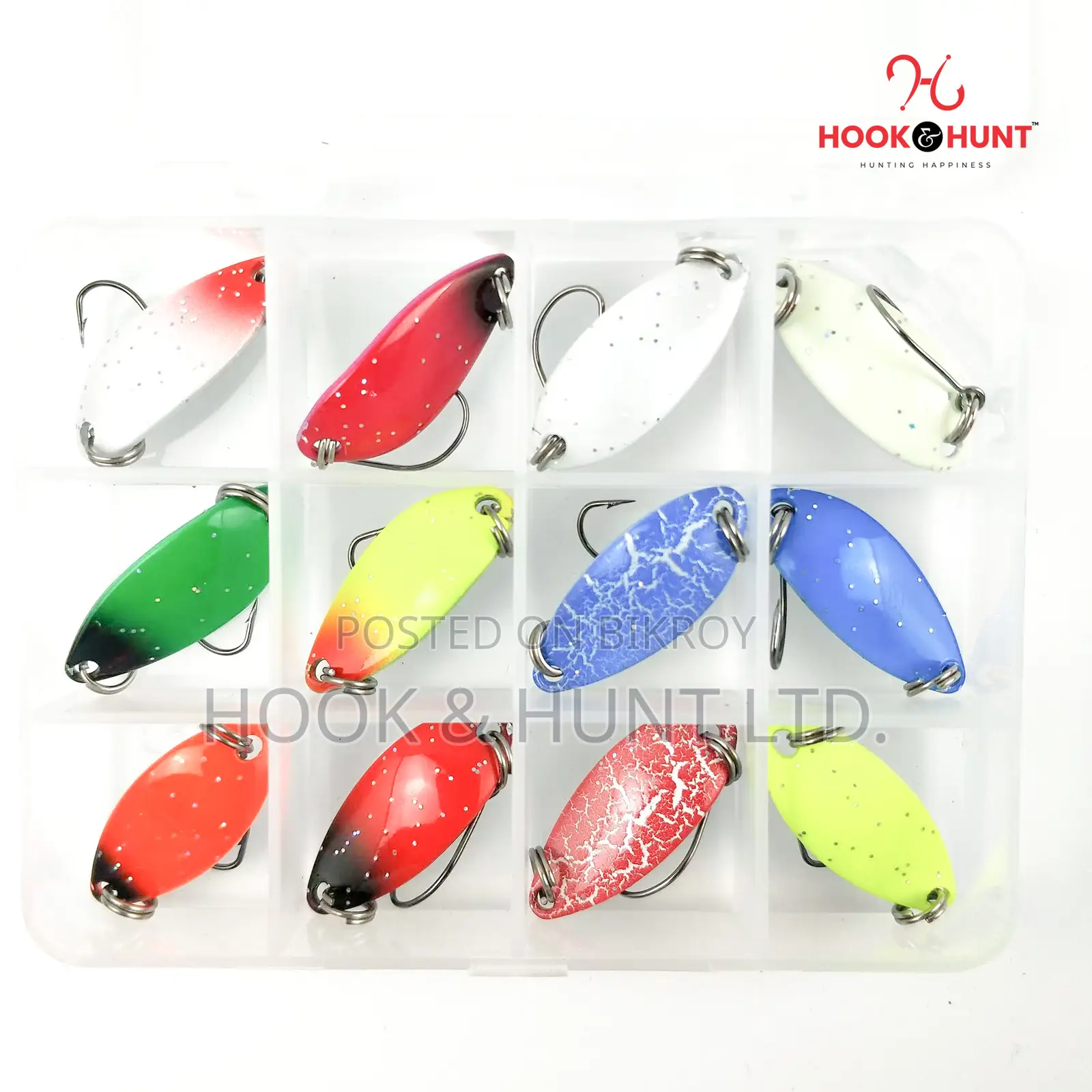 12 Pcs Metal Fishing Lure Set Box | Long Casting Lures Hook & Hunt