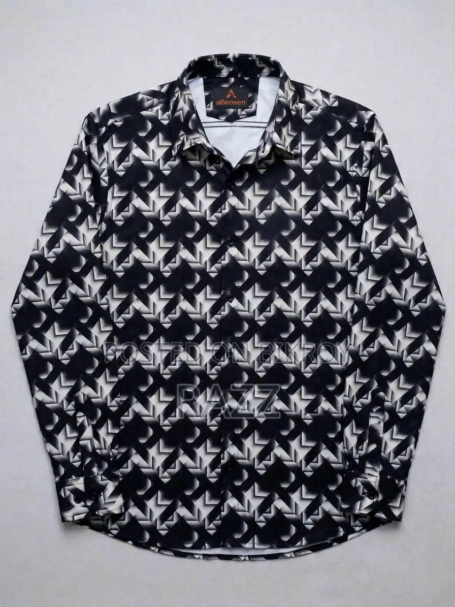 Premium Linen Fabric Stylish Printed Full Sleeve Shirt (Men)