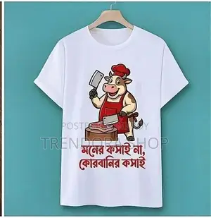 "Not a Butcher of Hearts, but a Butcher of Qurbani" — Eid Fun T-Shirt