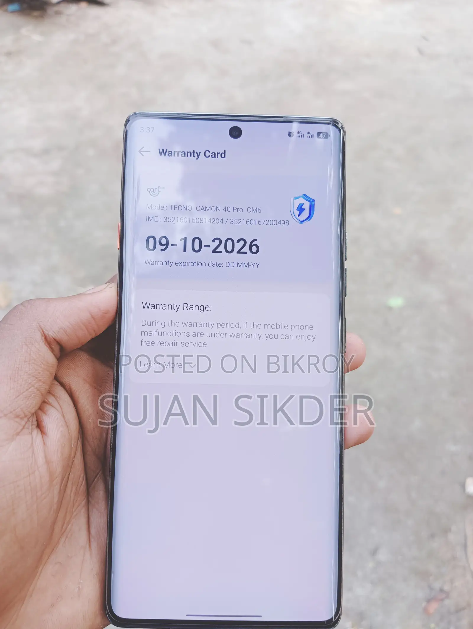 Tecno Camon 40 Pro . (Used)