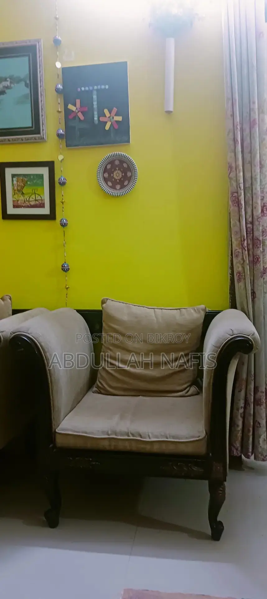 Cushion Sofa, Teak Wood, Very Good Quality