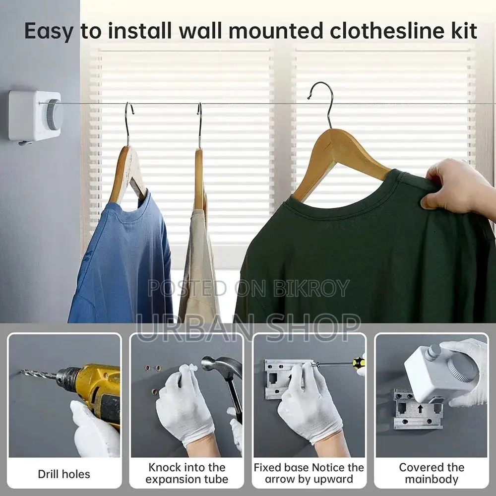 Wall Mounted Foldable Cloth Hanger