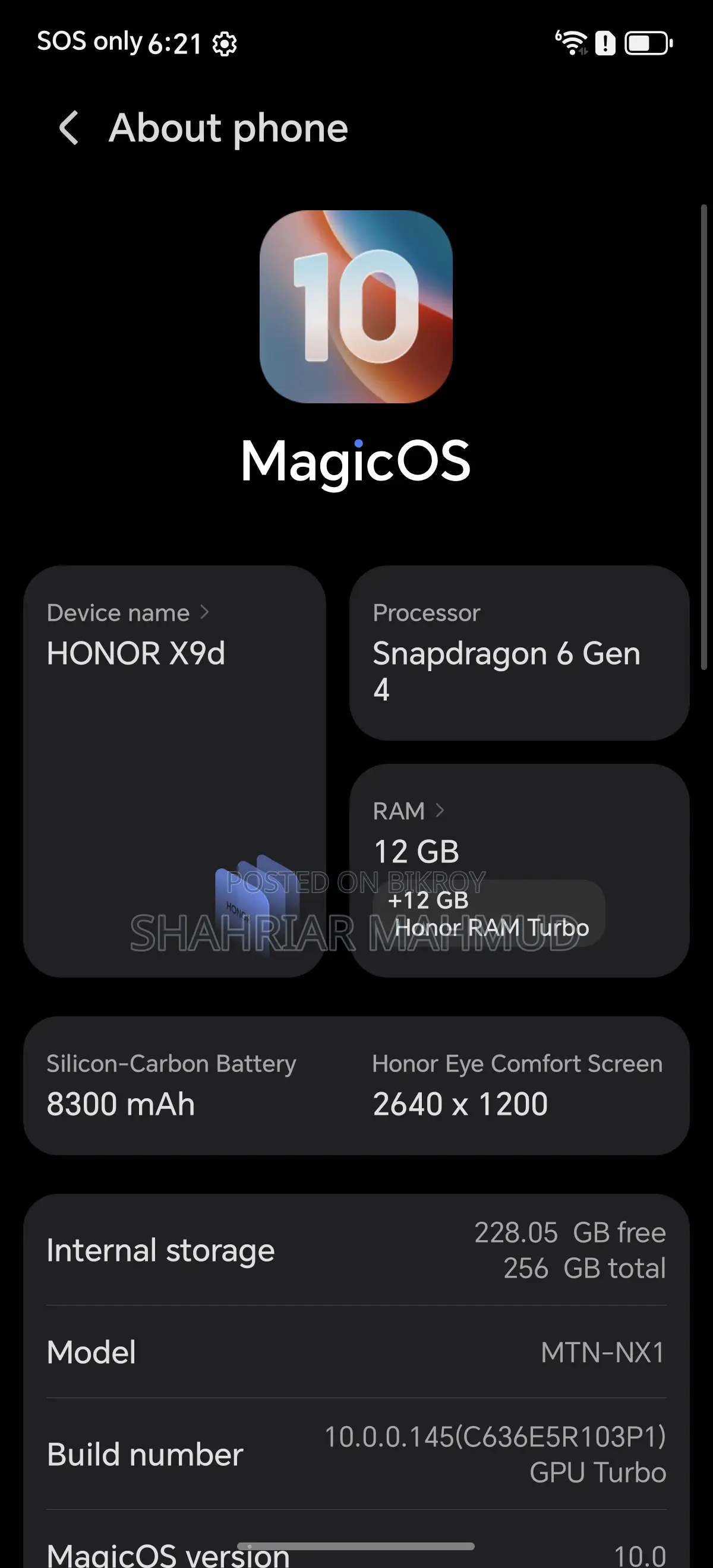 Honor x9d (Used)