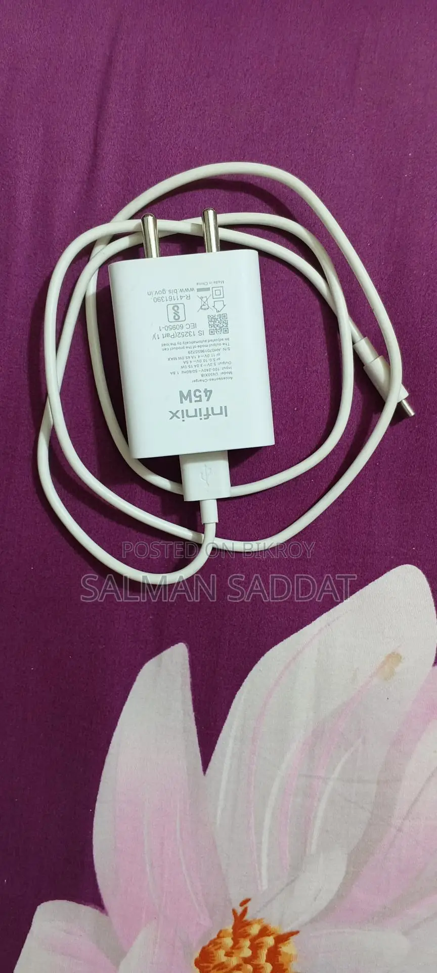Infinix Charger 45 Watt and 5000 Power Bank for Wireless