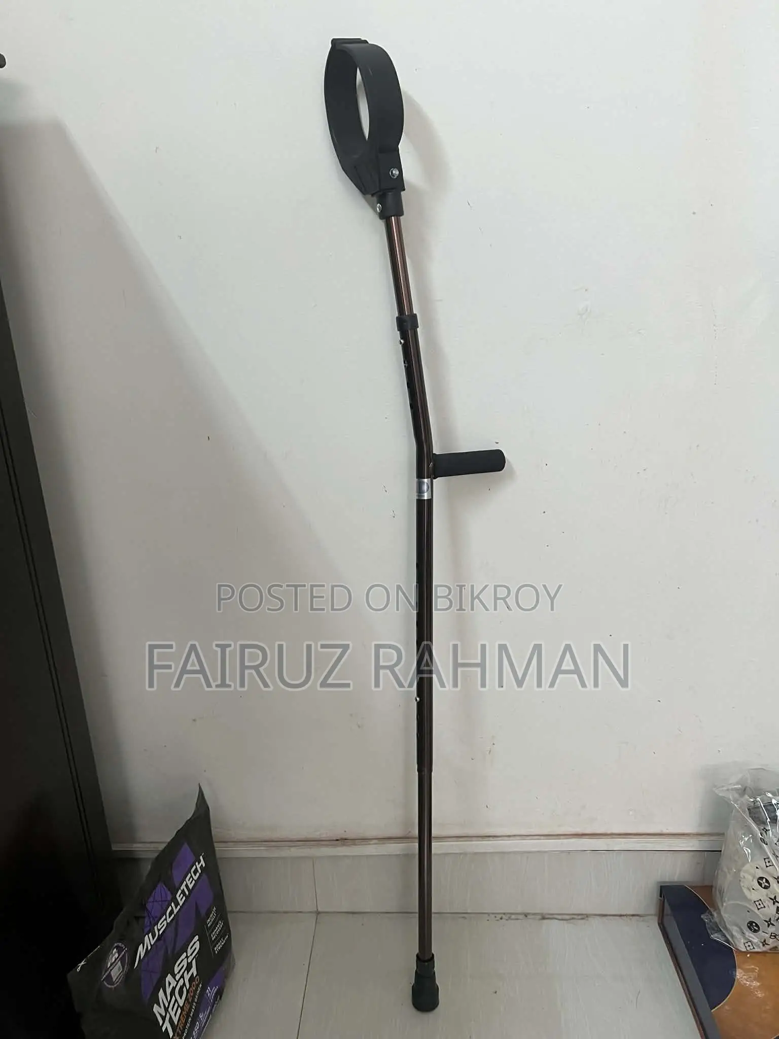 Elbow Crutch Stick Adjustable (Black) - New