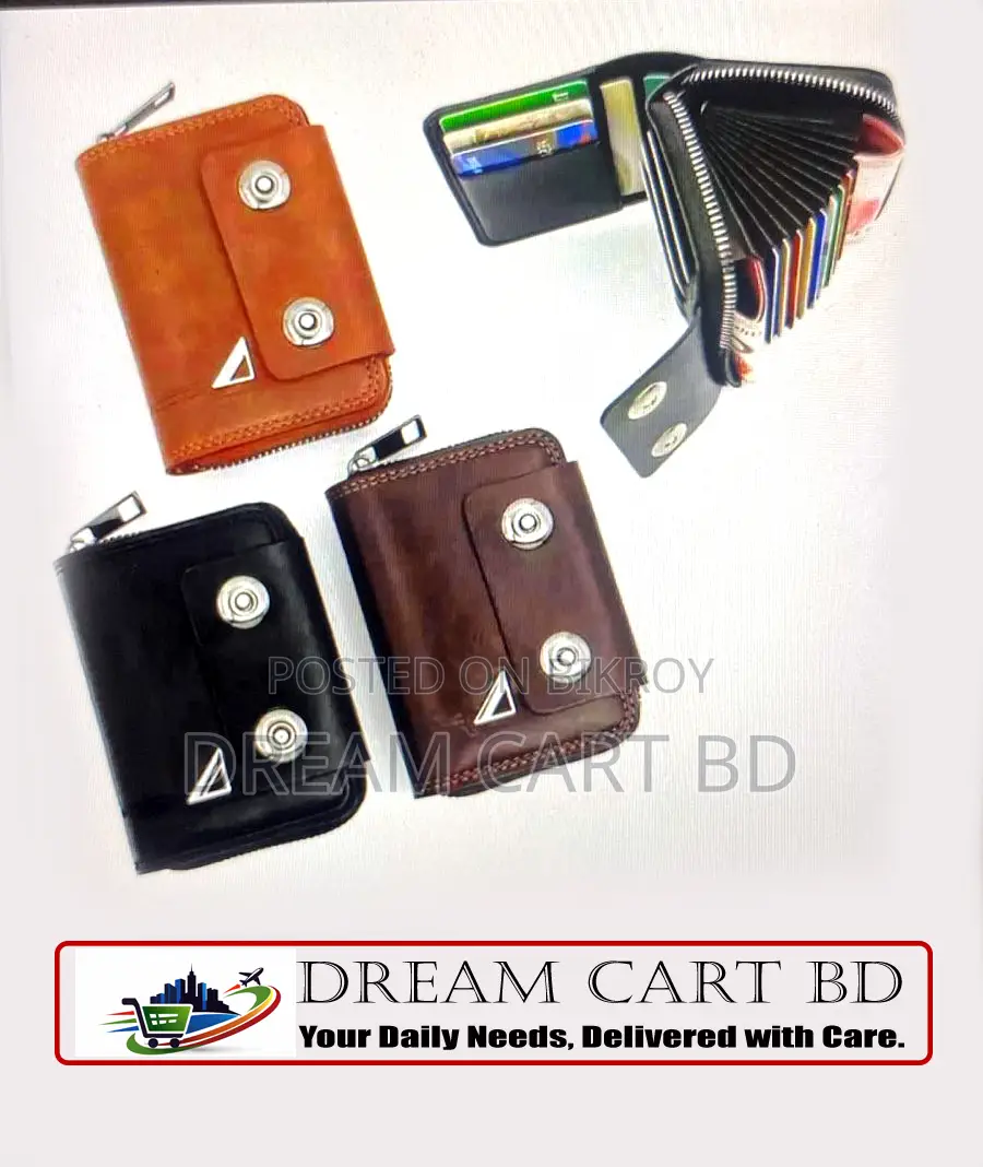 Titan Accordion Card Wallet For Men - Genuine Leather Holder