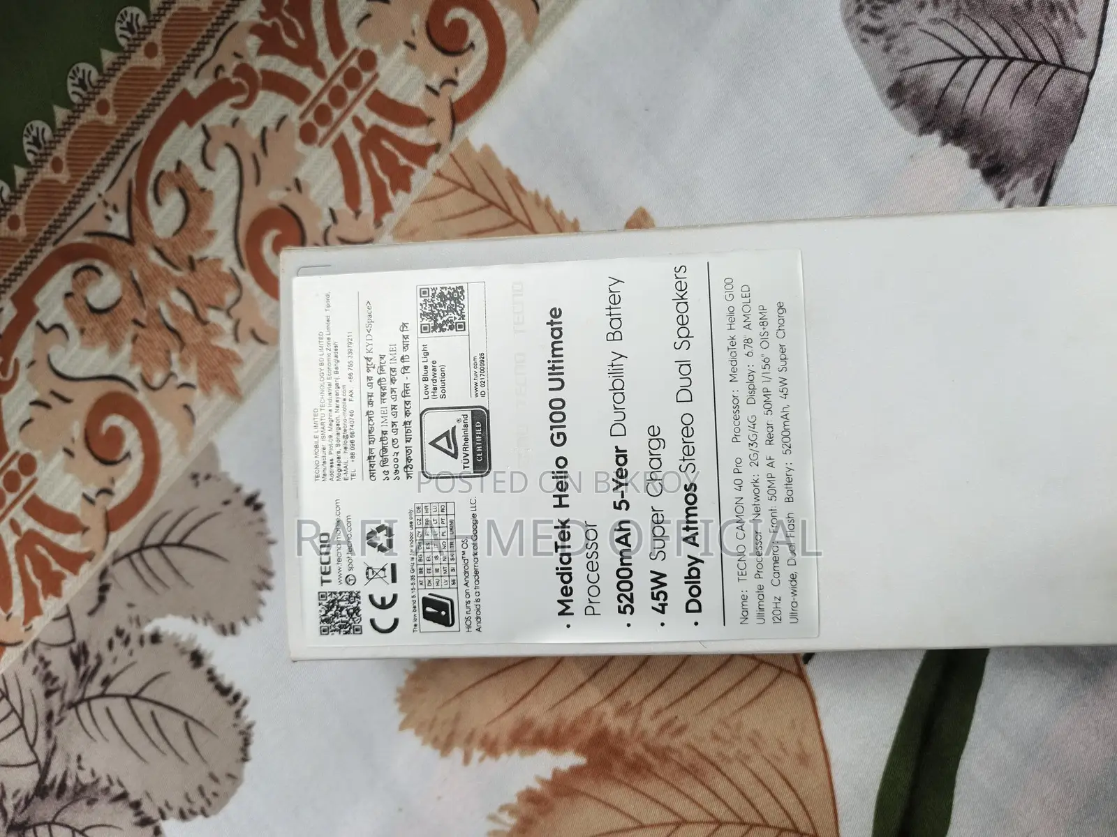 Tecno Cemon 40 Pro 5 (Used)