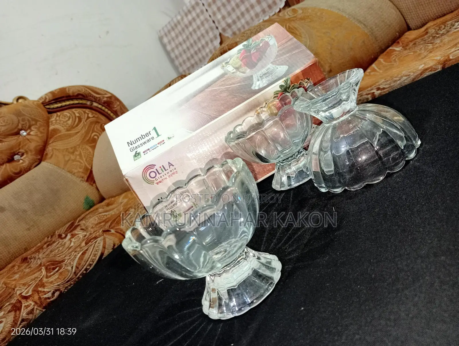 Product Name: Olila Glassware Ice Cream Bowl Set.