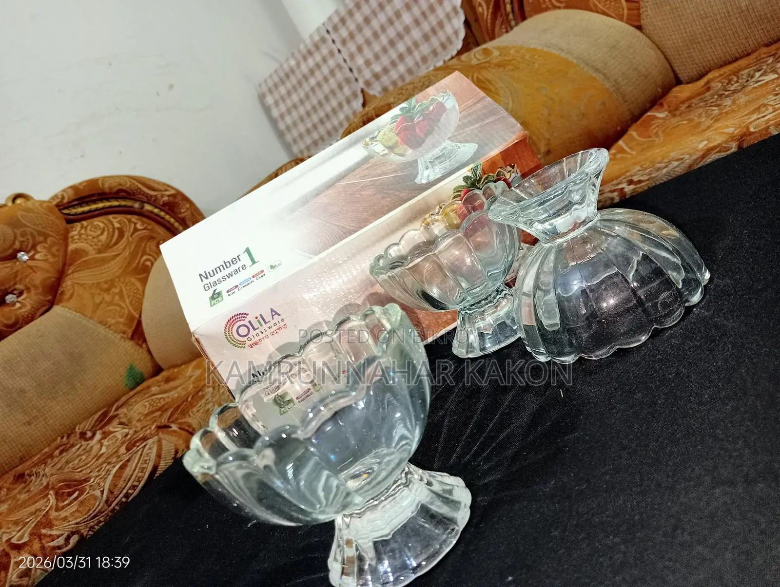 Product Name: Olila Glassware Ice Cream Bowl Set.