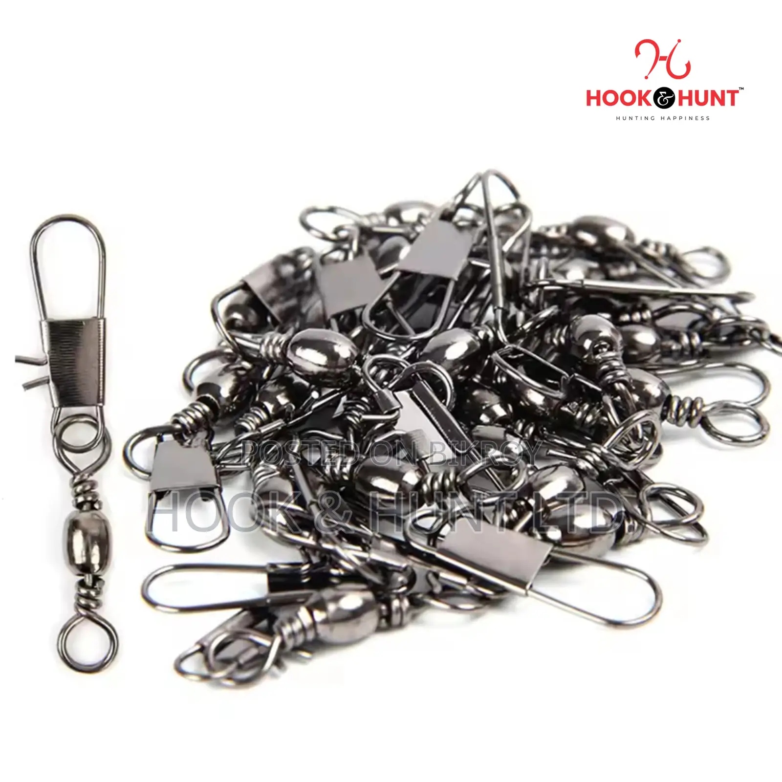 25 Pcs 06–10 Size Fishing Swivel Interlock Snap | Hook & Hunt