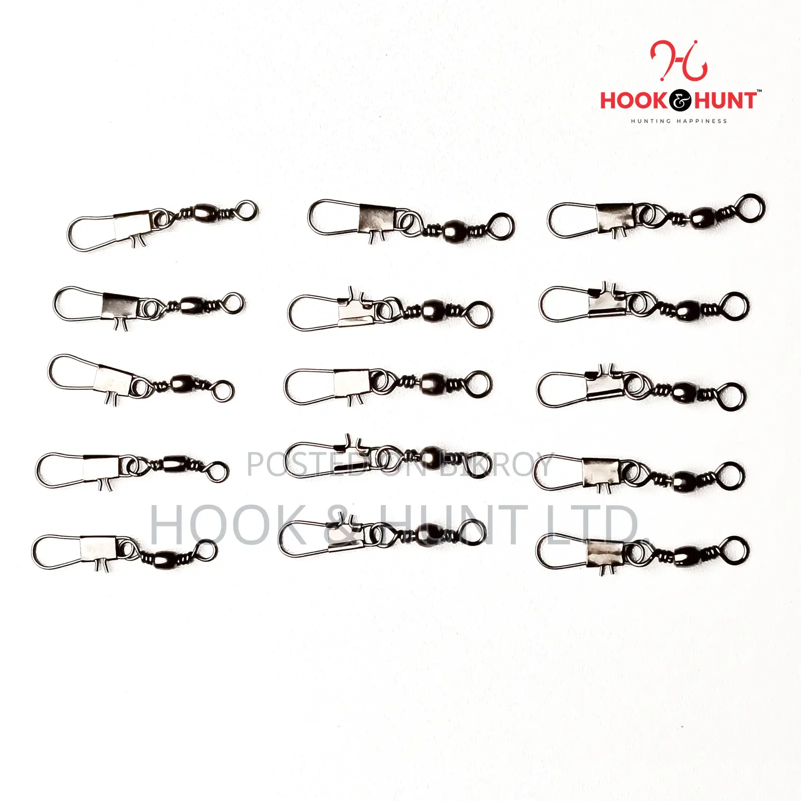 25 Pcs 06–10 Size Fishing Swivel Interlock Snap | Hook & Hunt