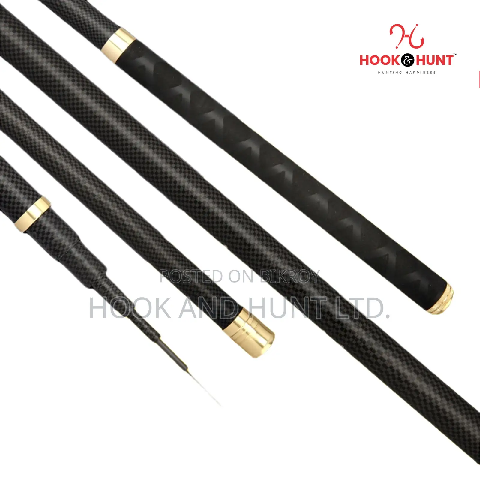 Carbon Stream Fishing Rod 2.7–5.4m Super Hard | Hook Hunt
