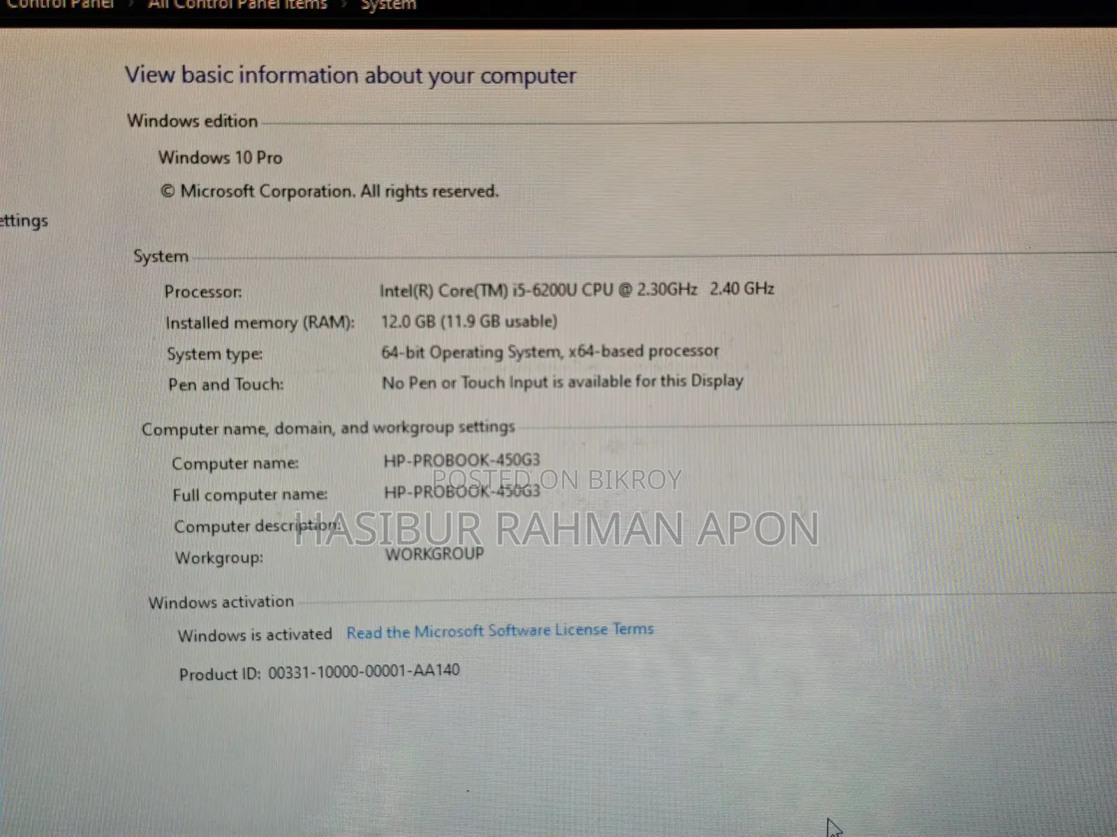 HP Probook 450 G3