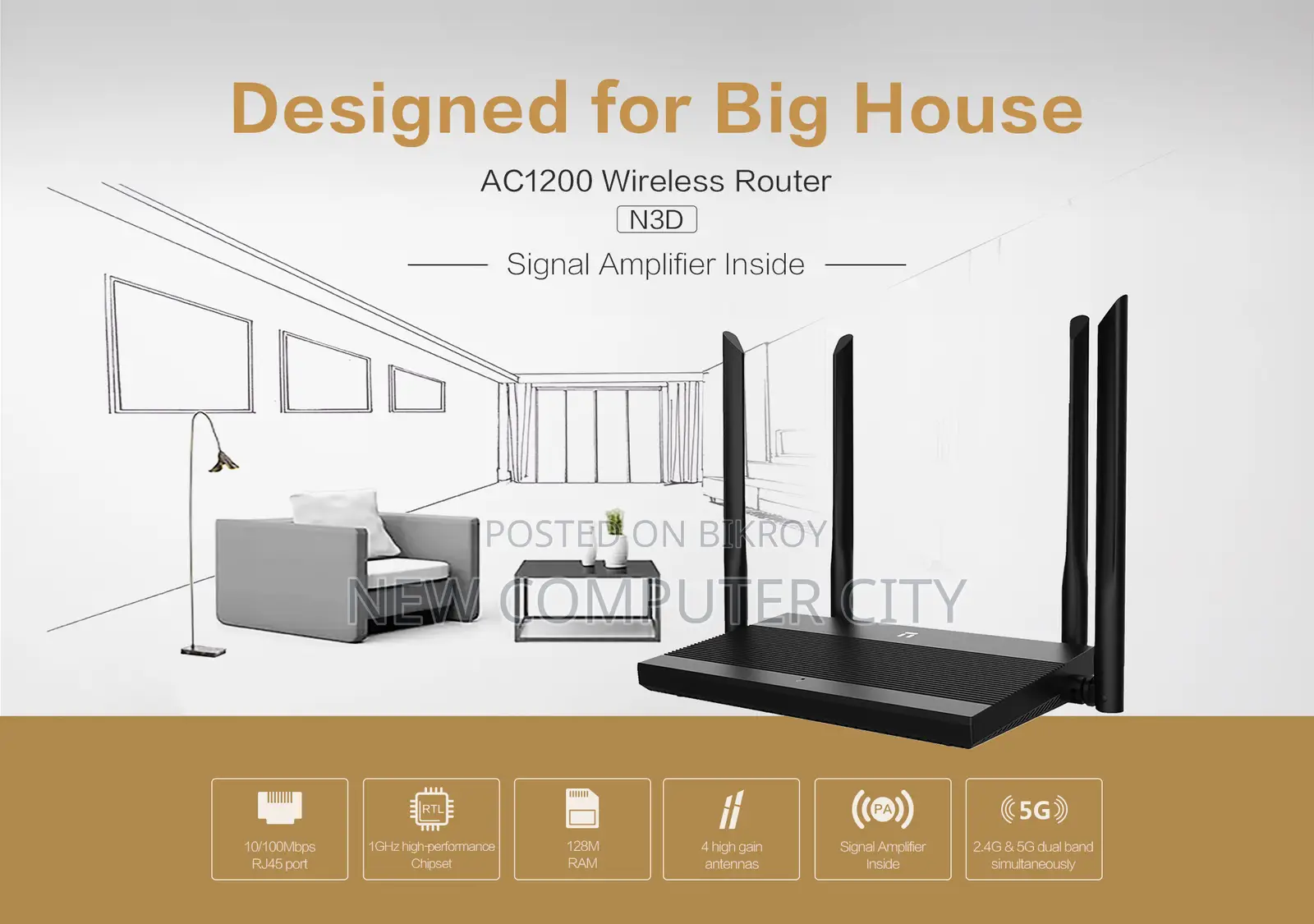 Netis N3D AC1200 Wireless Dual Band Router