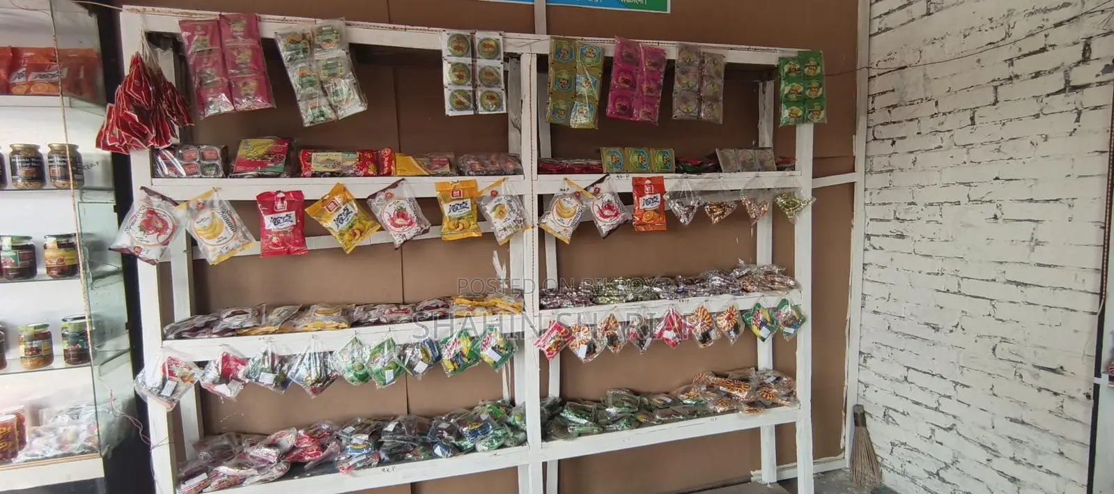 Glass Counter, Glass Rack, Partex Table, Partex Rack, Wooden Table and Rack