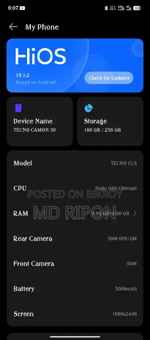Tecno Camon 30 ` (Used)