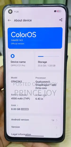 ওপ্পো এফ২১ প্রো , (ব্যবহৃত)