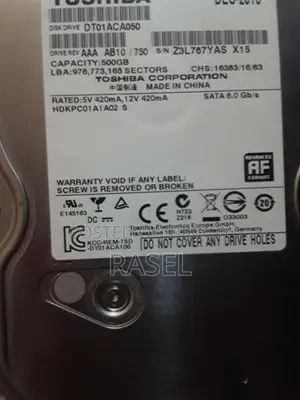 500 GB Toshiba Hard Disk