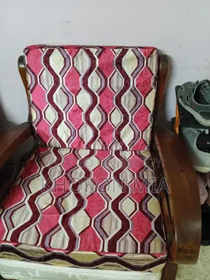 Five-piece sofa set. Made of Teak wood.