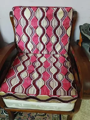 Five-piece sofa set. Made of Teak wood.