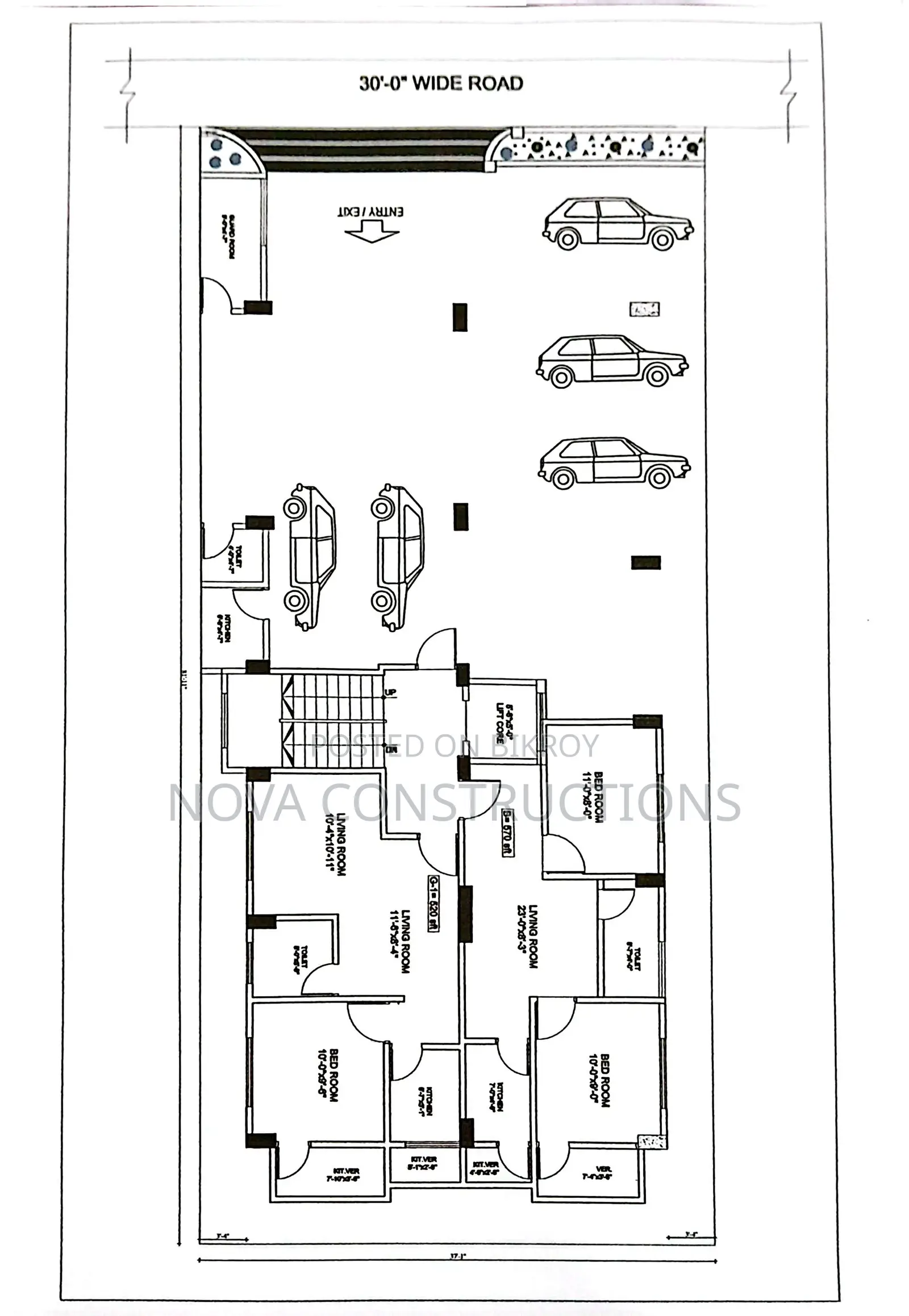 1350 sft. Flat for sale @ Gazipur Chowrasta, Behind Bhawal College
